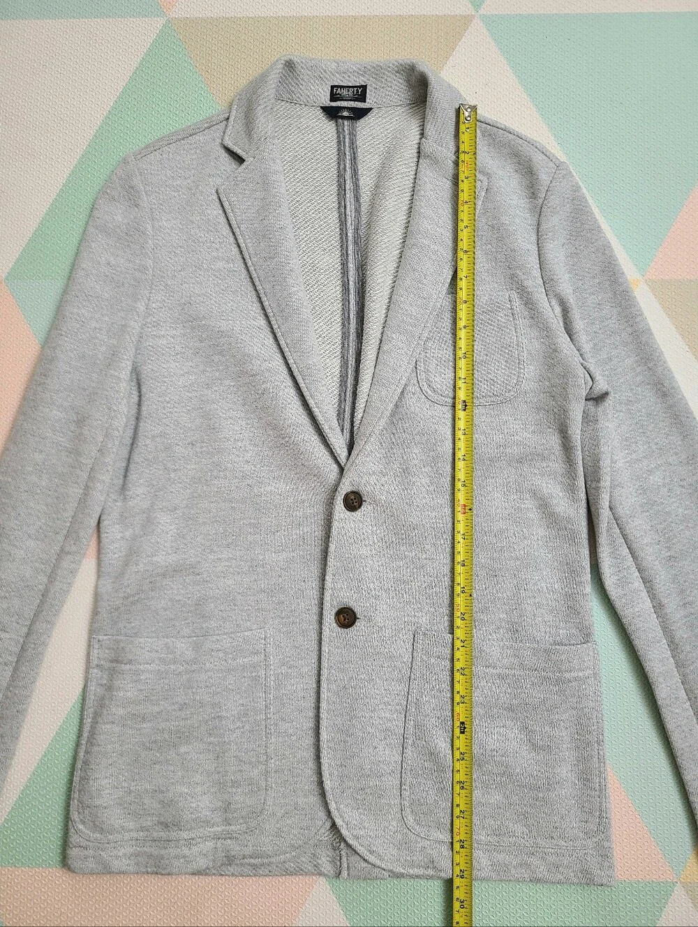 NWT Faherty Inlet Knit Blazer Jacket Men's Size M Heather Gray Unstructured
